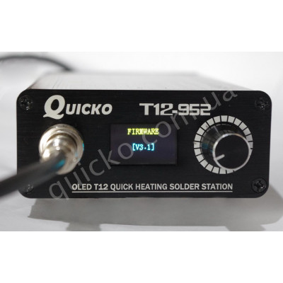 Паяльна станція Quicko T12-952 STC HAKKO T12 Ручка 900 серії Двокольоровий OLED дисплей