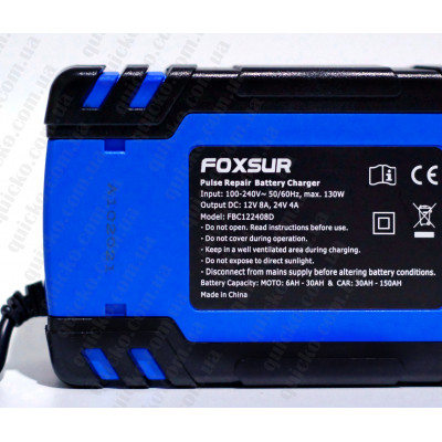 Автоматическое зарядное устройство FOXSUR 12V/24V 4-8A для зарядки, восстановления, и десульфатации автомобильных аккумуляторов