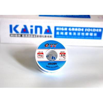 Припой с флюсом KAINA (синяя) 0.8 мм 100 грамм 63-37